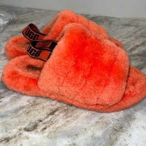 Ugg Hazard Orange Fluff Yeah Ugg Slingback Slipper size 3
